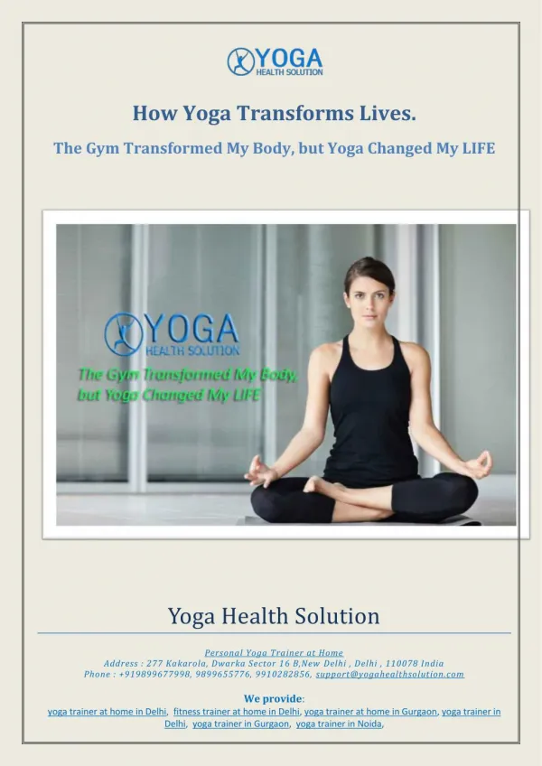 Certified and experienced Yoga Trainer & Fitness Trainer at your doorstep only