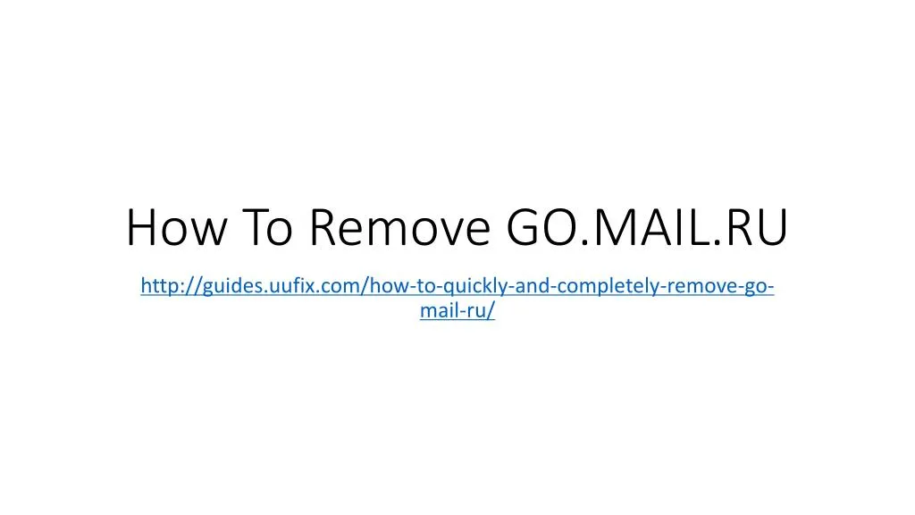 how to remove go mail ru