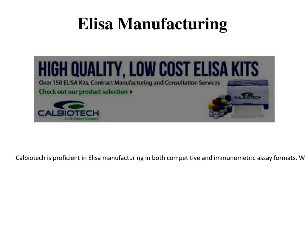 elisa manufacturing