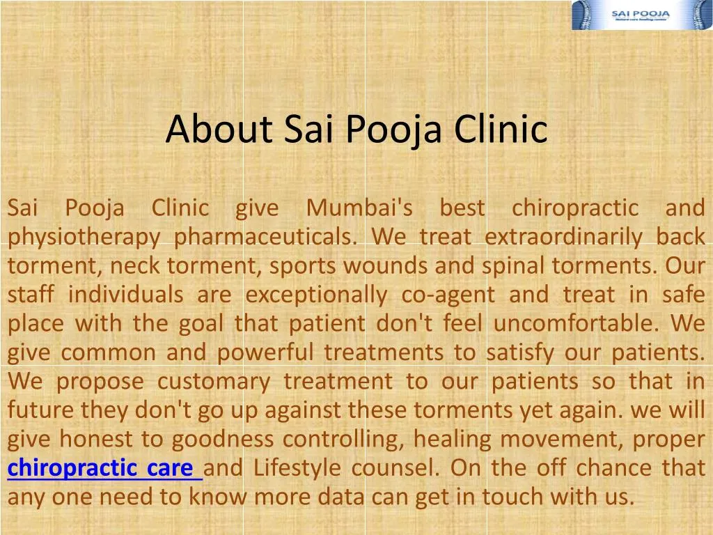 about sai pooja clinic