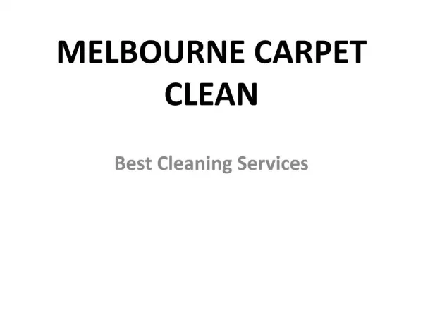 Melbourne Carpet Clean