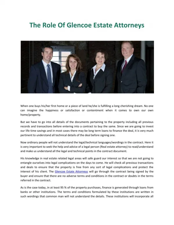 Glencoe Estate Attorneys