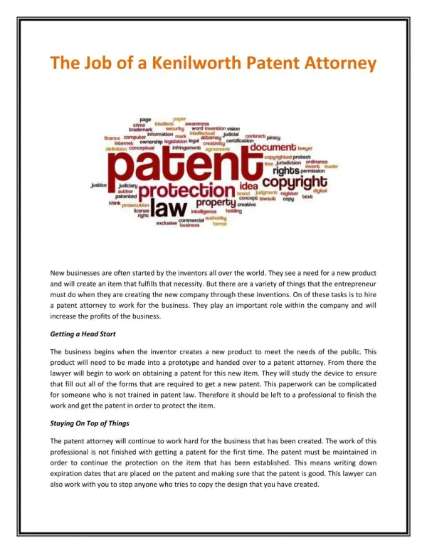 Kenilworth Patent Attorneys