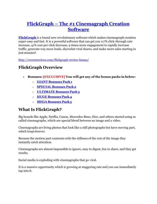 FlickGraph Reviews and Bonuses-- FlickGraph