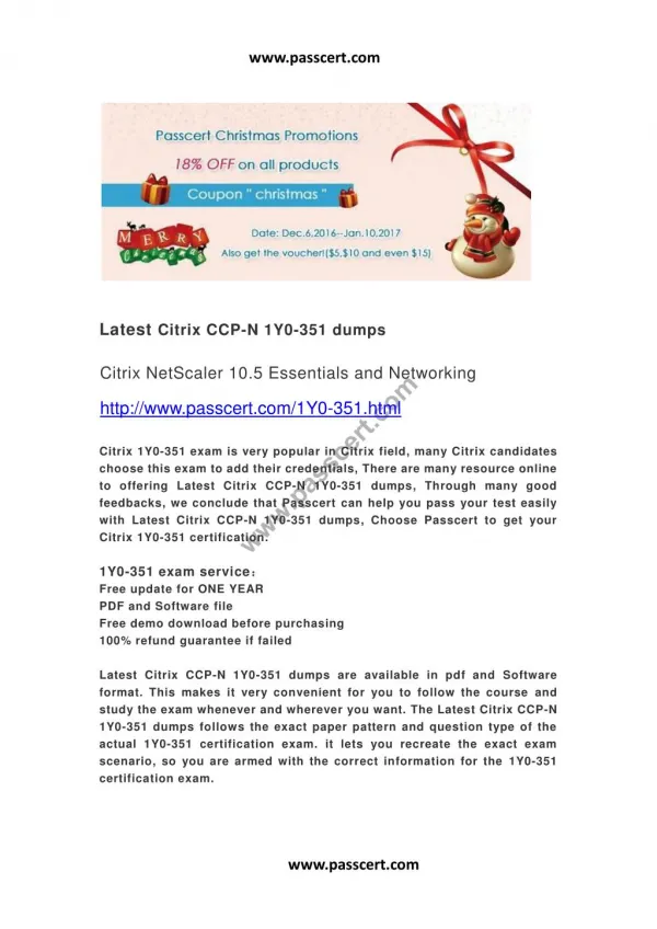 Citrix CCP-N 1Y0-351 dumps
