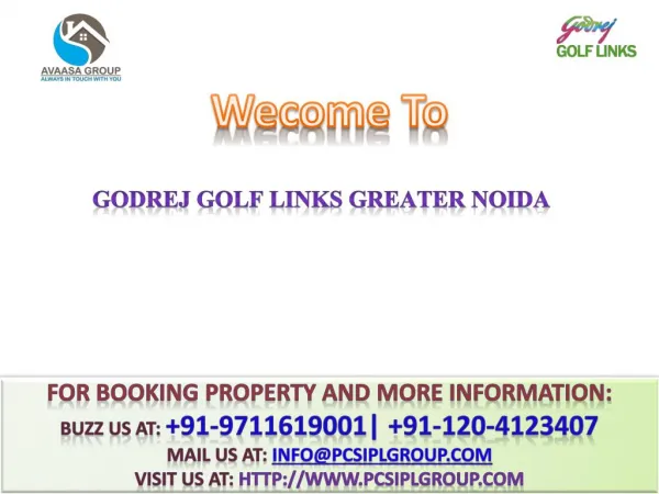 Godrej Golf Links @# 91-8010581581 #@ Godrej Villas