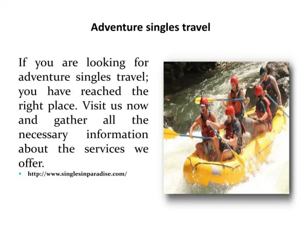 Adventure singles travel