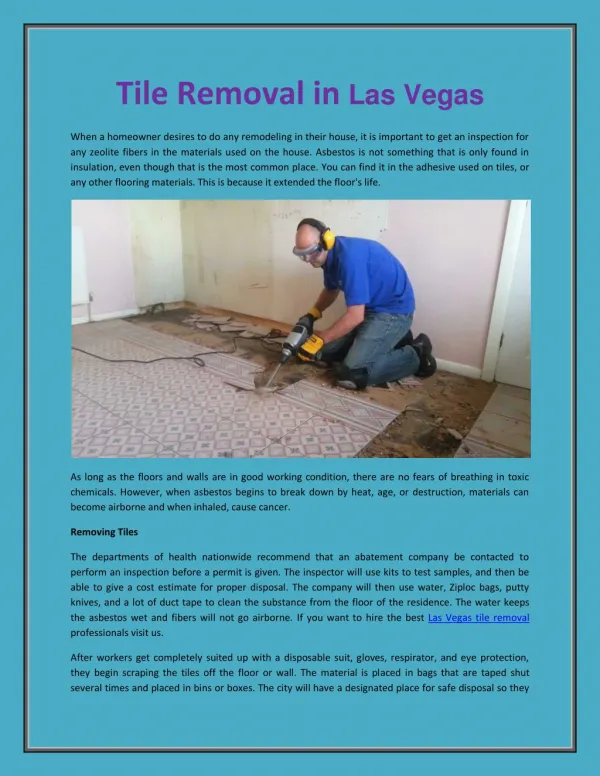 Las Vegas Tile Removal