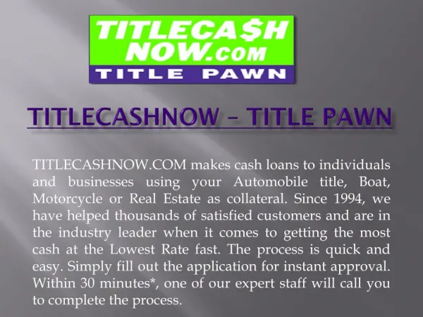 Biggest Title Cash Loans in Savannah, GA | TitleCashNow