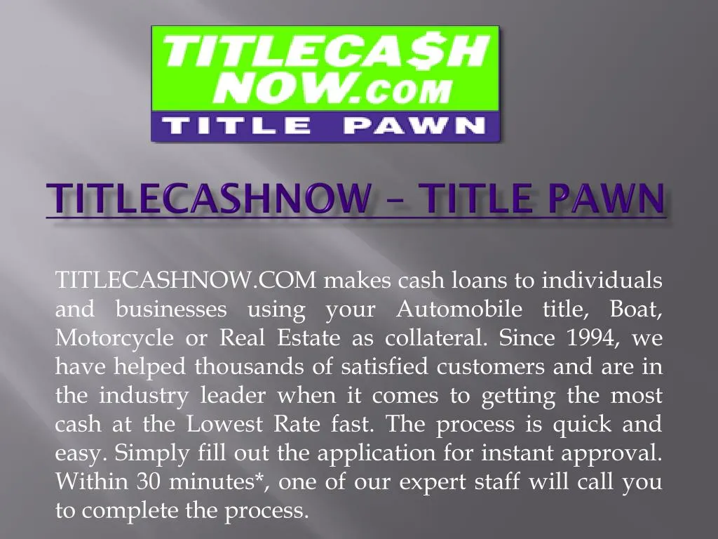 titlecashnow title pawn