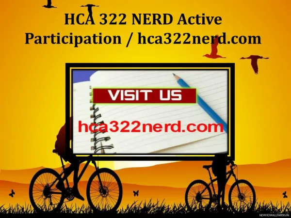 HCA 322 NERD Active Participation / hca322nerd.com