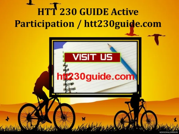 HTT 230 GUIDE Active Participation / htt230guide.com
