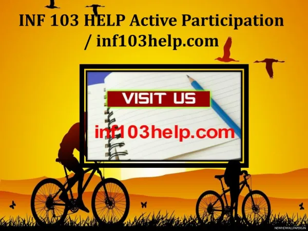 INF 103 HELP Active Participation / inf103help.com