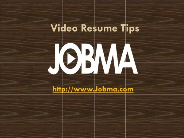 Video Resume Tips