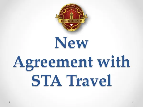 New Agreement with STA Travel