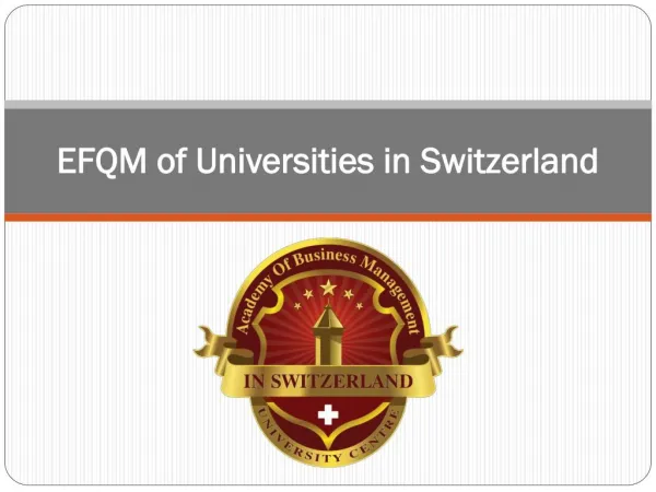 EFQM of Universities in Switzerland