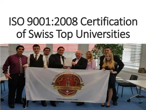 ISO 90012008 Certification of Swiss Top Universities