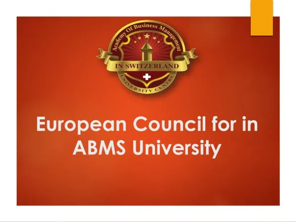 European Council for in ABMS University