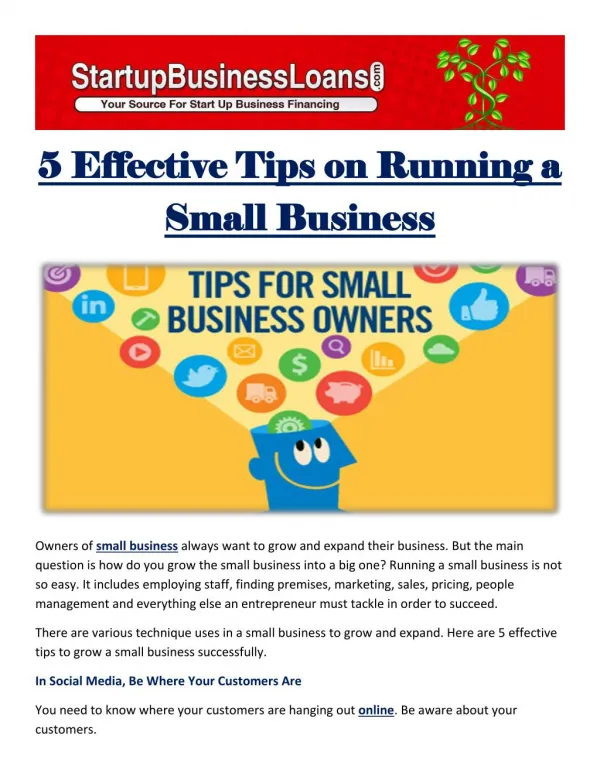 5 Effective Tips on Running a Small Business