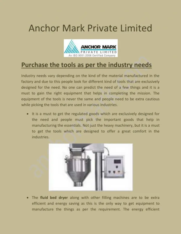 Automatic Capsule Filling Machine, Dry Powder Filling Machine - anchormark.com
