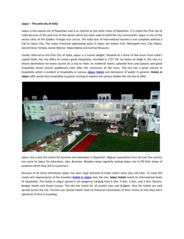 hotels in jaipur