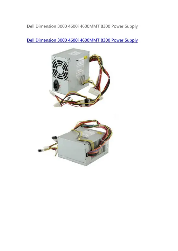 250W Dell Dimension 3000 4600i 4600MMT 8300 Power Supply 0F0894 PS-5251-2DFS