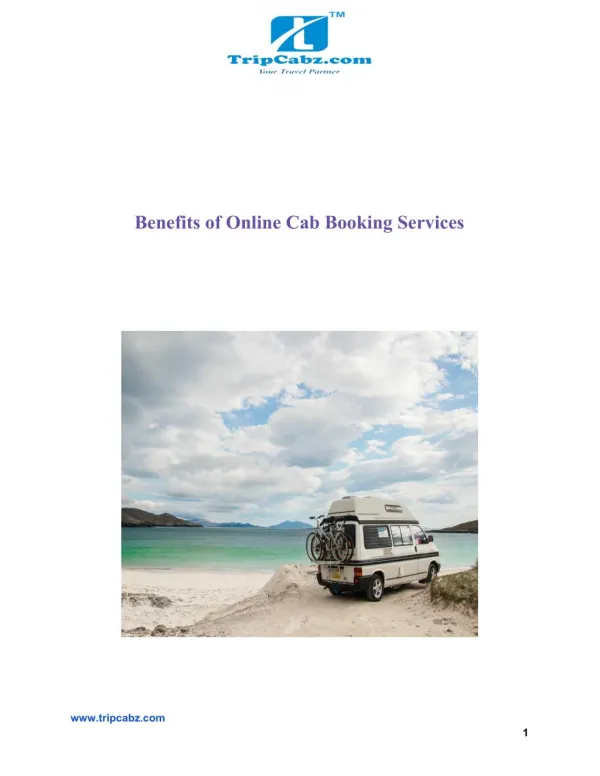 Benefits of Online Cab Booking Services