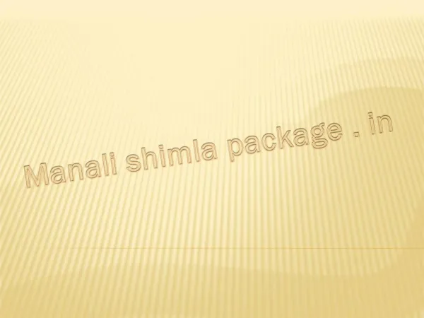 Manali shimla package