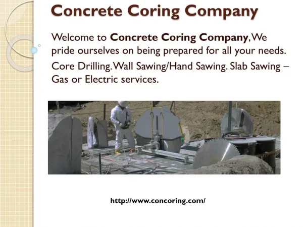 Concrete Coring Company - Concrete Coring and Concrete Cutting