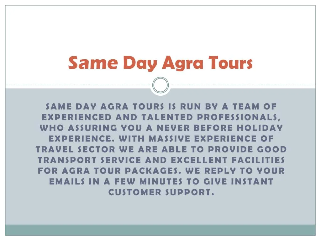 same day agra tours