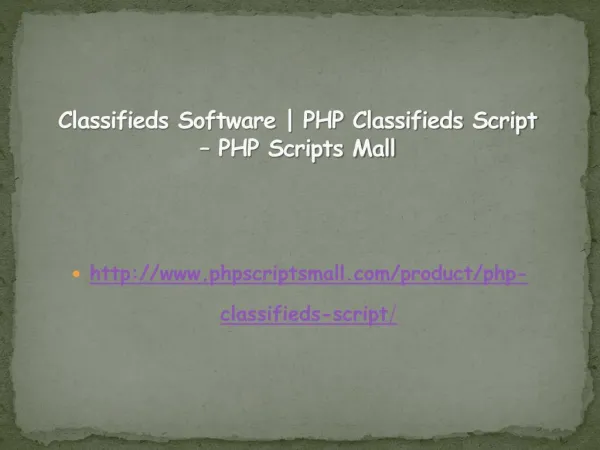 Classifieds Software | PHP Classifieds Script – PHP Scripts Mall