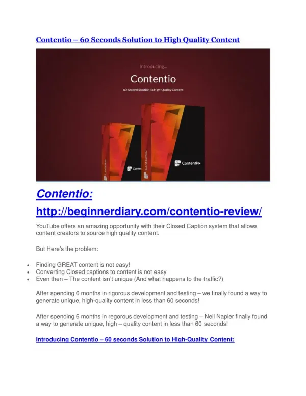 Contentio review & (GIANT) $24,700 bonus