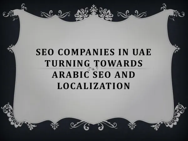 SEO Companies in UAE Turning Towards Arabic SEO and Localization
