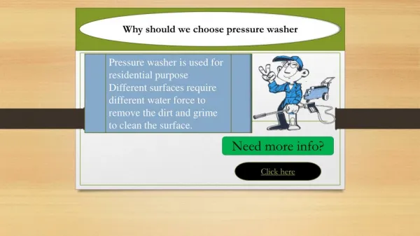 Why should we choose pressure washer