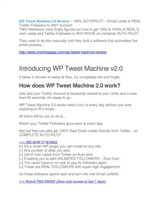 WP Tweet Machine review - slide 1