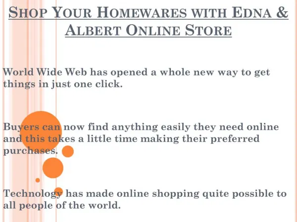 Buy Your Homewares with Edna & Albert Online Store