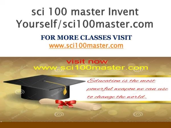 sci 100 master Invent Yourself/sci100master.com