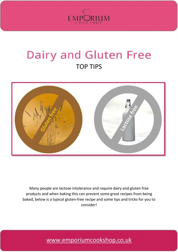 Dairy and Gluten Free Top Tips