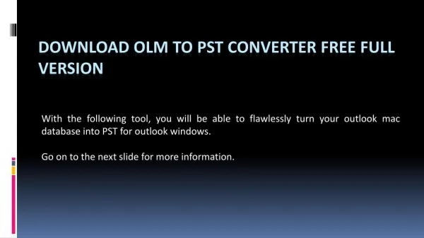 OLM to PST Converter Full Version