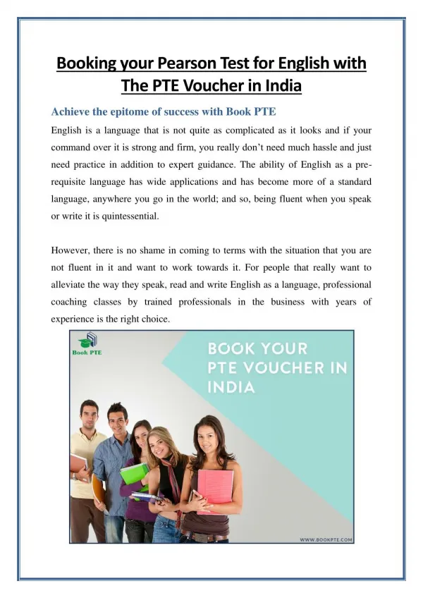 Book Your Pearson Test for English with The PTE Voucher