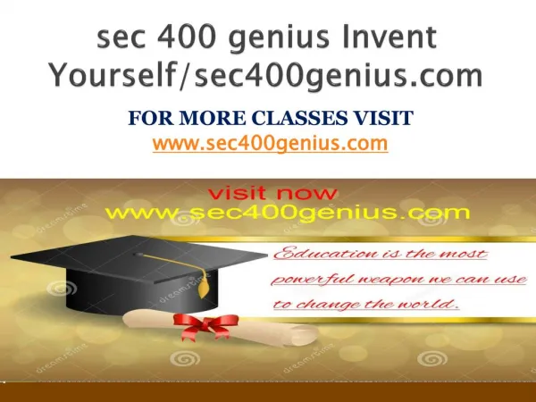 sec 400 genius Invent Yourself/sec400genius.com