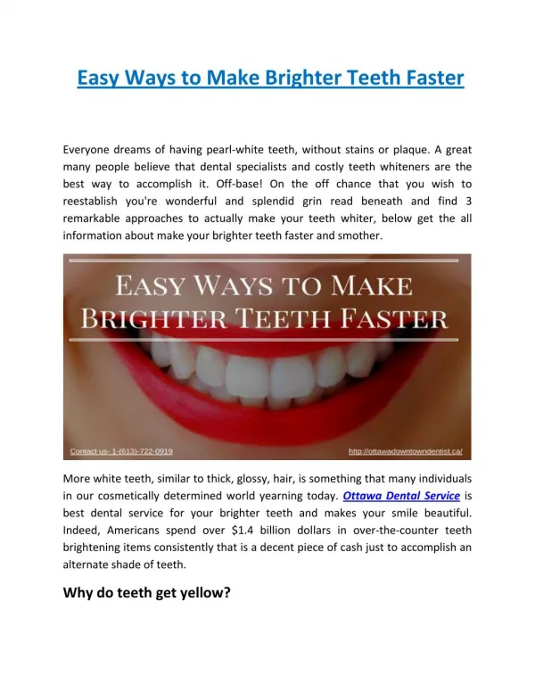 Easy Ways to Make Brighter Teeth Faster