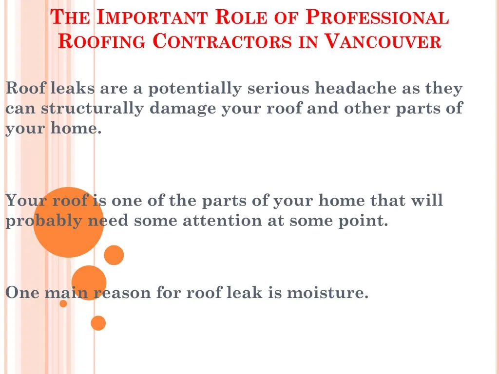 the important role of professional roofing contractors in vancouver