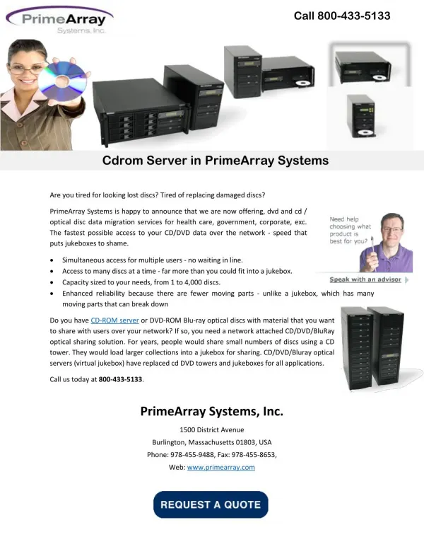 Cdrom Server in PrimeArray Systems