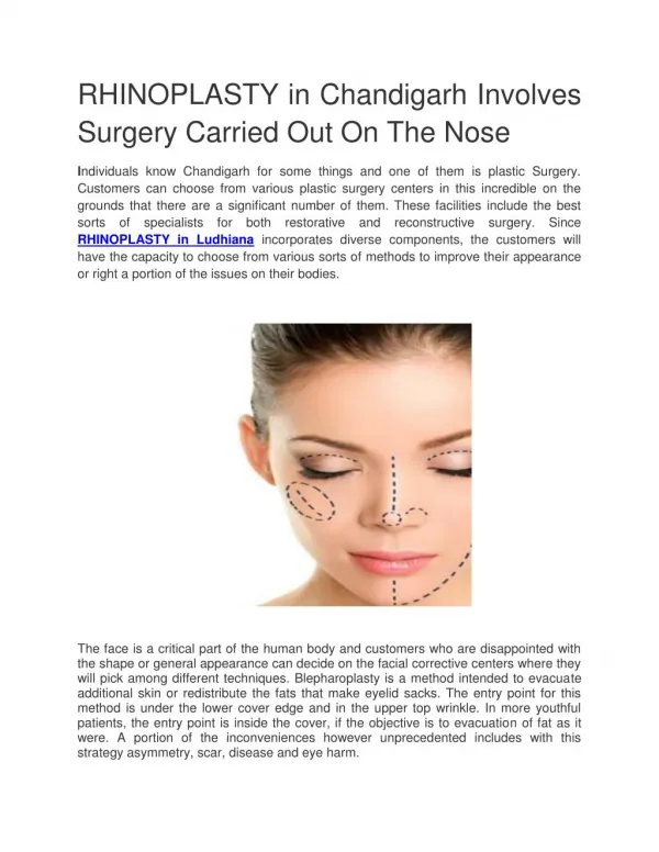 RHINOPLASTY in Chandigarh @9217060061