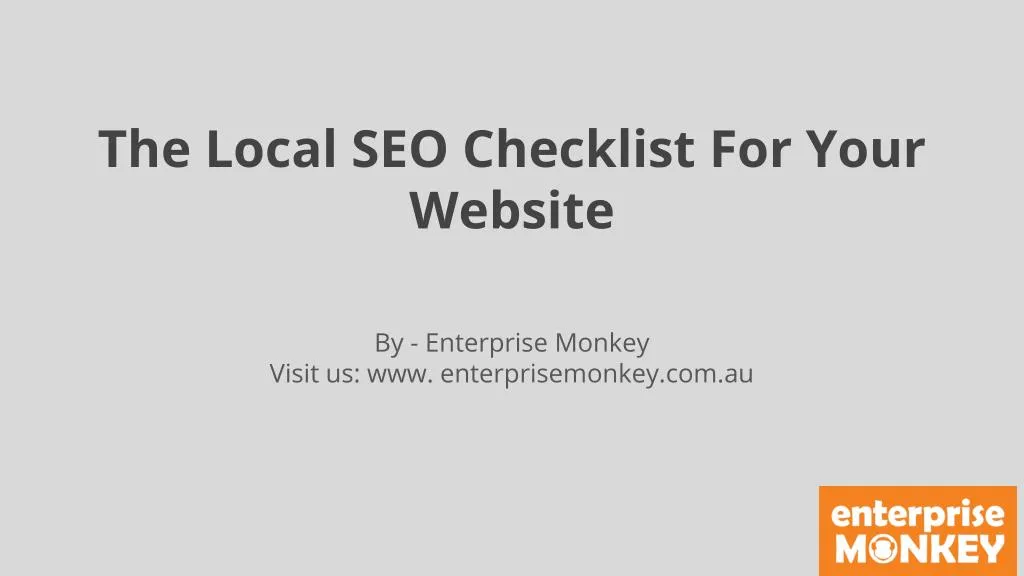 the local seo checklist for your website