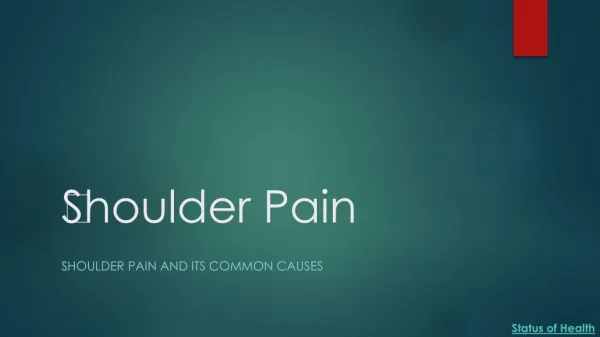 ?Shoulder Pain and its Common Causes