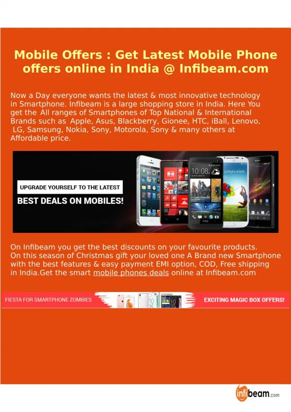 Mobile Offers : Get Latest Mobile Phone offers online in India @ Infibeam.com