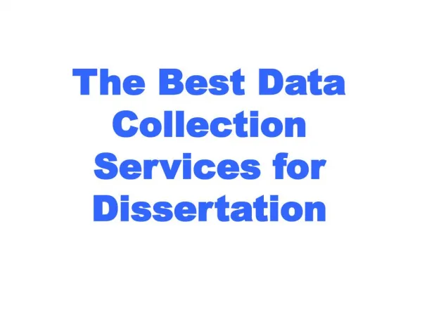 Data Analysis Services for Dissertation Writing
