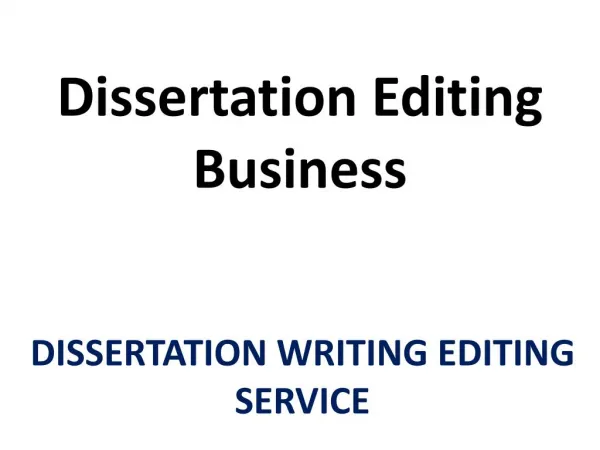 Premium Quality Dissertation Editing